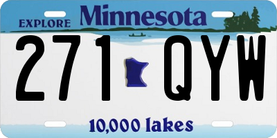 MN license plate 271QYW