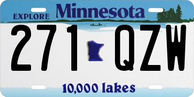 MN license plate 271QZW