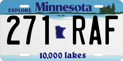 MN license plate 271RAF
