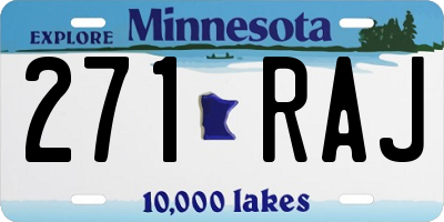 MN license plate 271RAJ