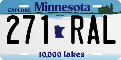 MN license plate 271RAL