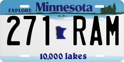 MN license plate 271RAM