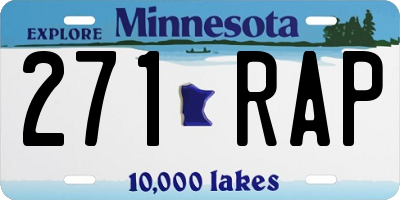 MN license plate 271RAP