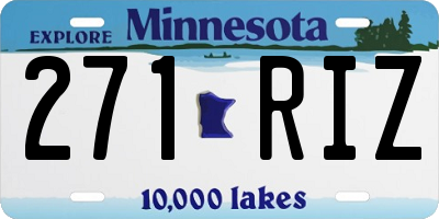 MN license plate 271RIZ