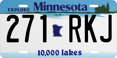 MN license plate 271RKJ