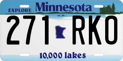 MN license plate 271RKO