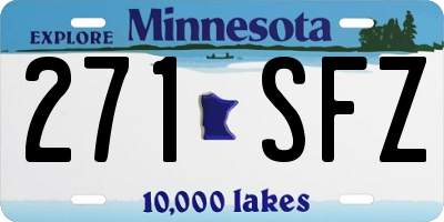 MN license plate 271SFZ