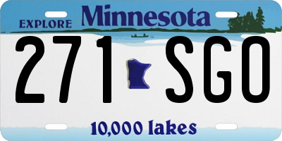 MN license plate 271SGO