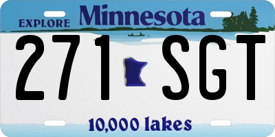 MN license plate 271SGT