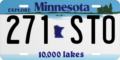 MN license plate 271STO
