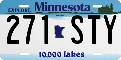 MN license plate 271STY