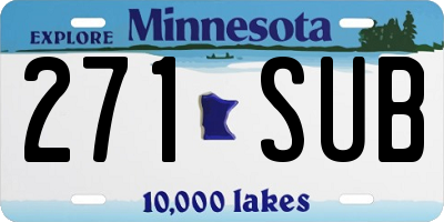 MN license plate 271SUB