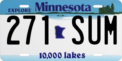 MN license plate 271SUM