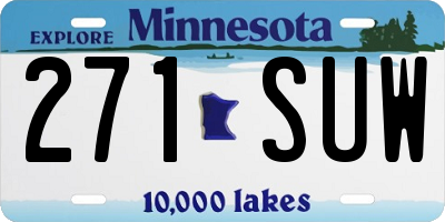 MN license plate 271SUW