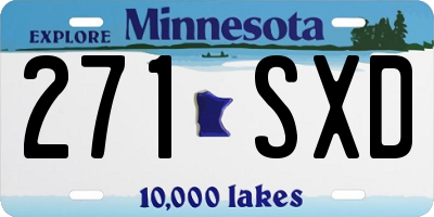 MN license plate 271SXD
