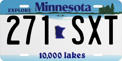 MN license plate 271SXT