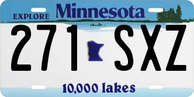 MN license plate 271SXZ