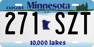 MN license plate 271SZT