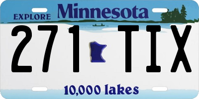 MN license plate 271TIX