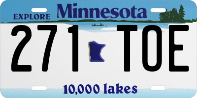 MN license plate 271TOE