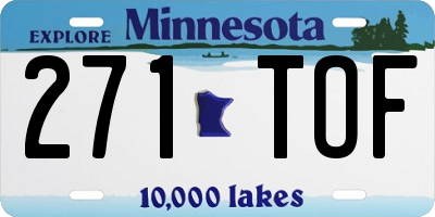 MN license plate 271TOF