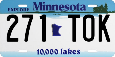 MN license plate 271TOK