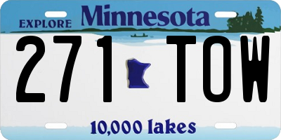 MN license plate 271TOW