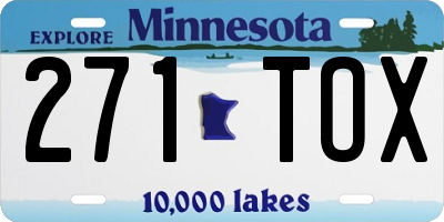 MN license plate 271TOX