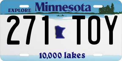 MN license plate 271TOY