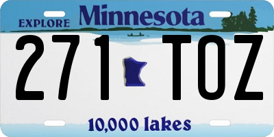 MN license plate 271TOZ