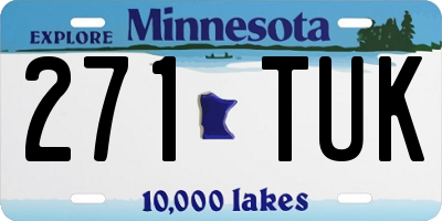 MN license plate 271TUK