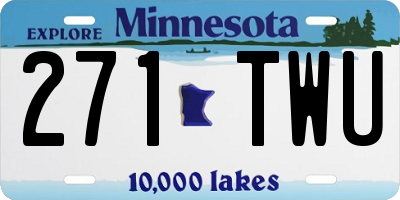 MN license plate 271TWU