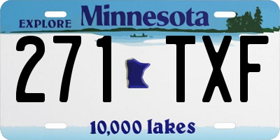 MN license plate 271TXF