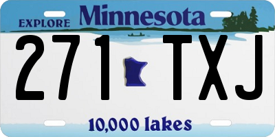 MN license plate 271TXJ