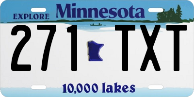 MN license plate 271TXT