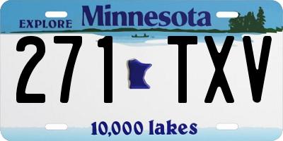 MN license plate 271TXV