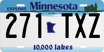 MN license plate 271TXZ