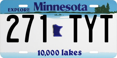 MN license plate 271TYT