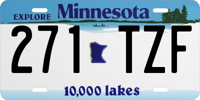 MN license plate 271TZF