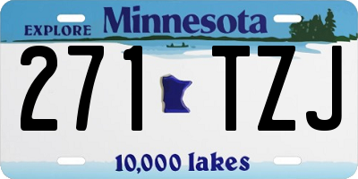 MN license plate 271TZJ