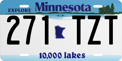 MN license plate 271TZT