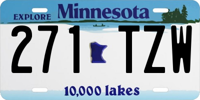 MN license plate 271TZW
