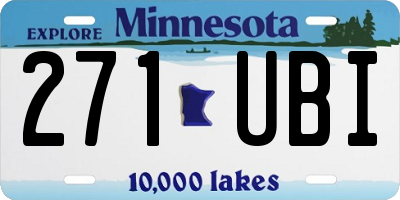 MN license plate 271UBI