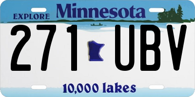 MN license plate 271UBV