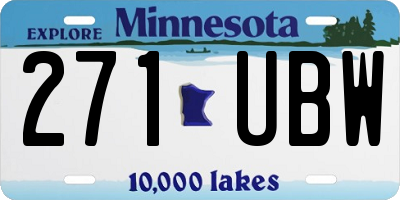 MN license plate 271UBW