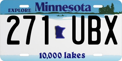 MN license plate 271UBX