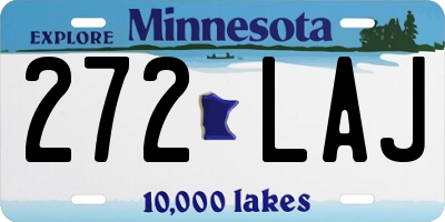 MN license plate 272LAJ