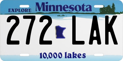 MN license plate 272LAK