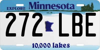 MN license plate 272LBE