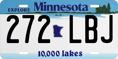 MN license plate 272LBJ